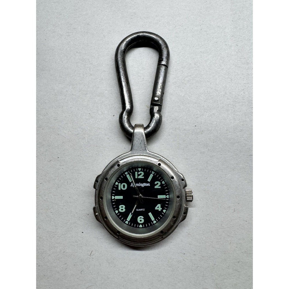 Remington Quartz Carabiner Clip Watch Working New Battery Outdoor Field Style